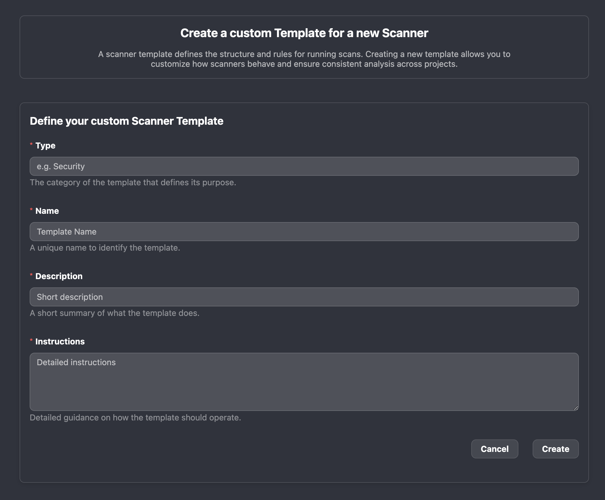 Configure a Scanner Template