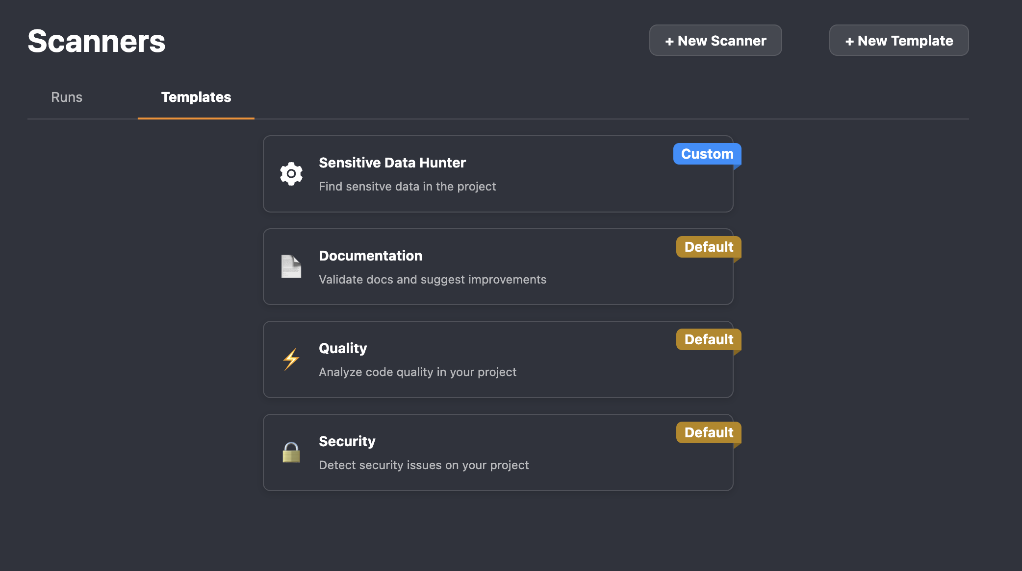 Configure a Scanner Template