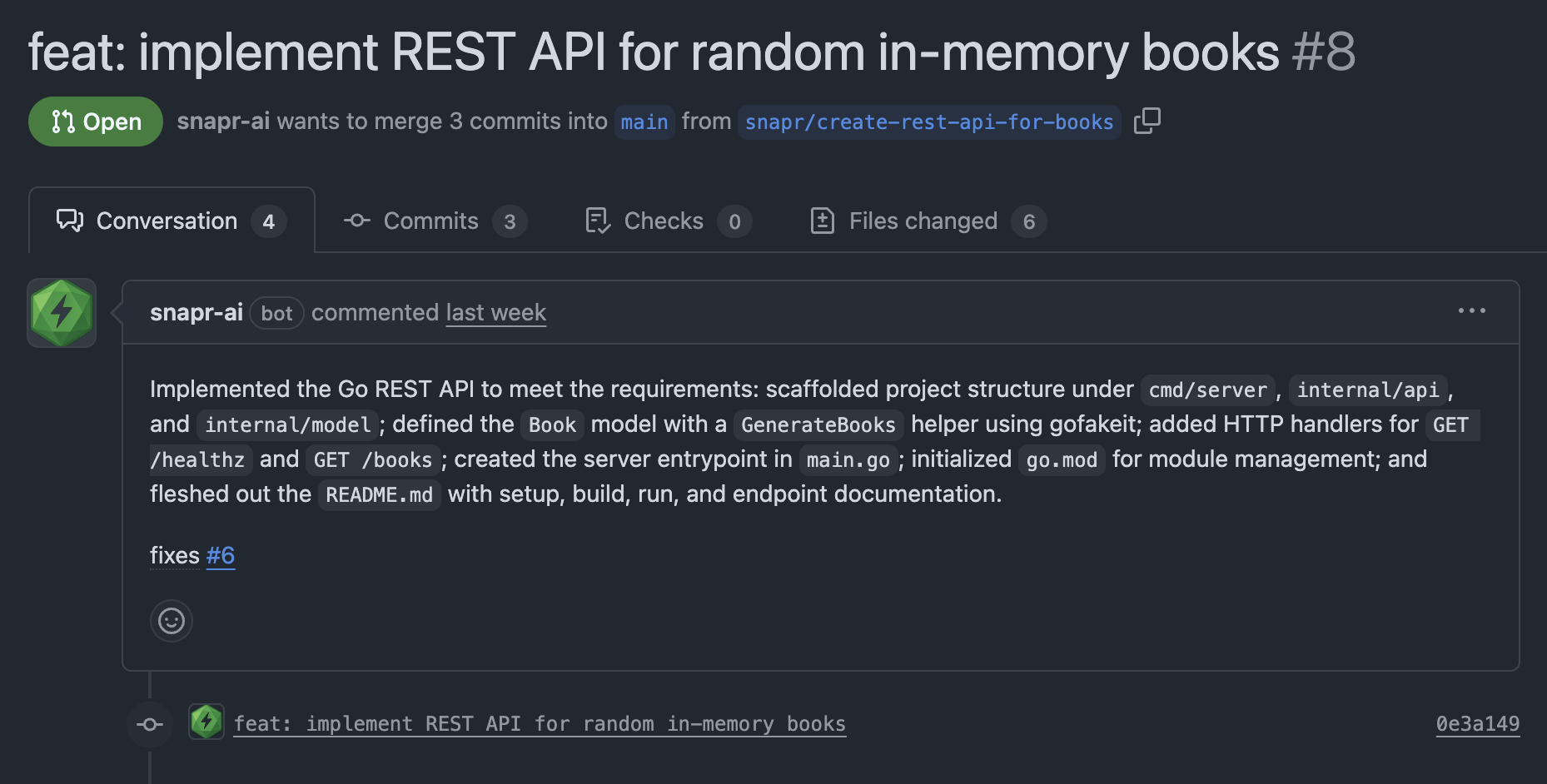 Assign development tasks to Snapr